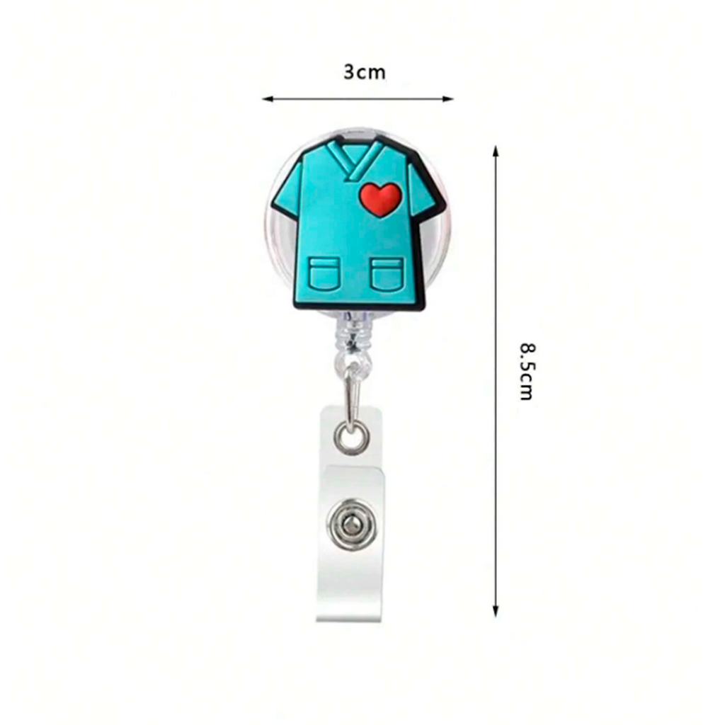 Porta identificación retráctil con clip para sanitarios médicos y enfermeras