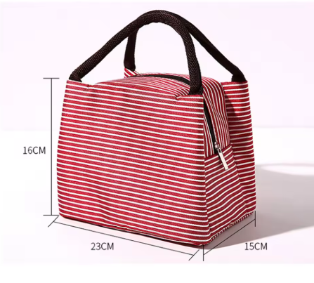 Bolsa nevera de almuerzo a rayas