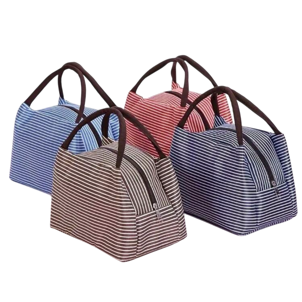 Bolsa nevera de almuerzo a rayas