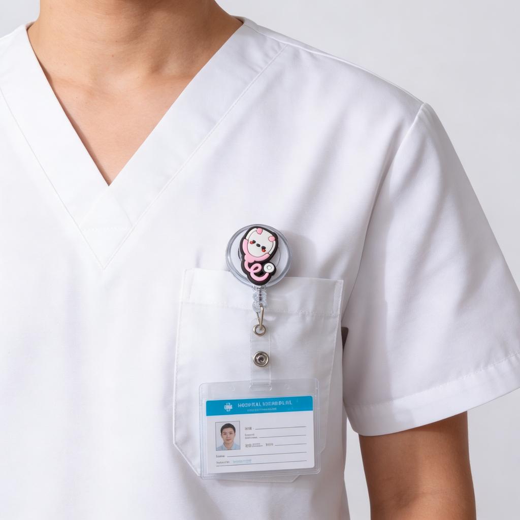 Porta Identificación Retráctil con Clip para Uniforme