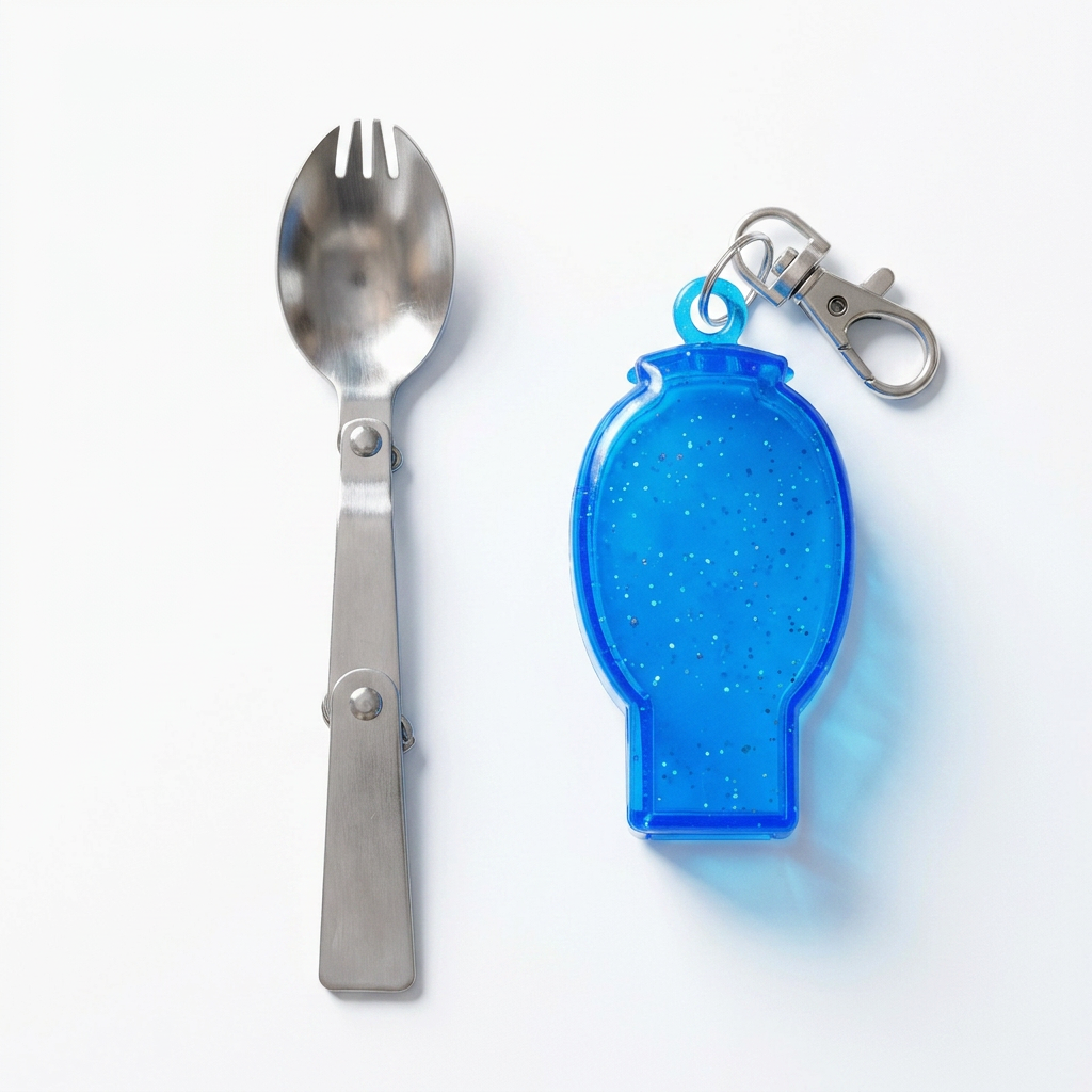 Cubiertos 2 en 1 Plegables con Llavero | Reutilizables