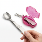 Cubiertos 2 en 1 Plegables con Llavero | Reutilizables