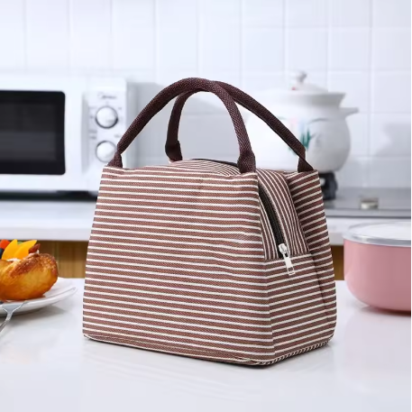 Bolsa nevera de almuerzo a rayas