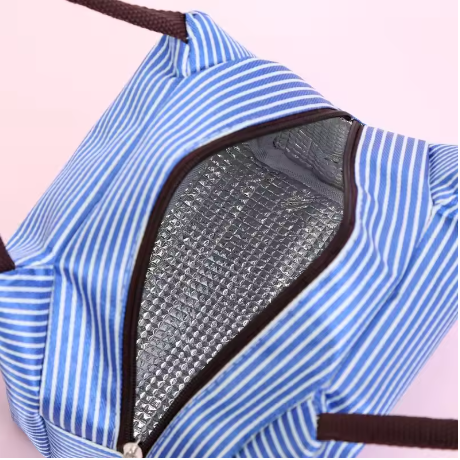 Bolsa nevera de almuerzo a rayas